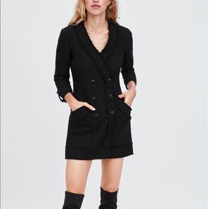 Black Zara Tweed Blazer Dress